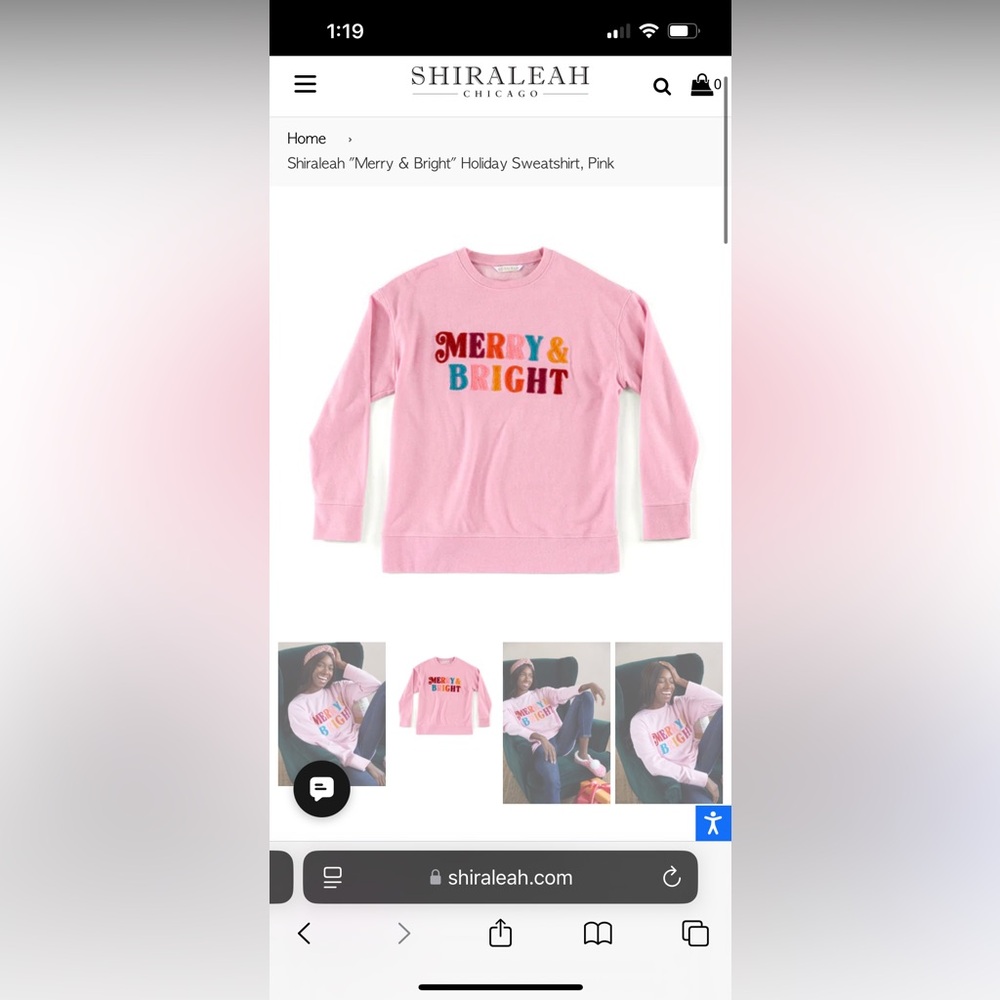Brand NWT Never Worn Shiraleah Merry and Bright Sweatshirt ($68 Original Price)